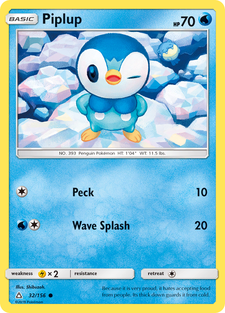 Piplup (32/156) [Sun & Moon: Ultra Prism] | Exor Games New Glasgow