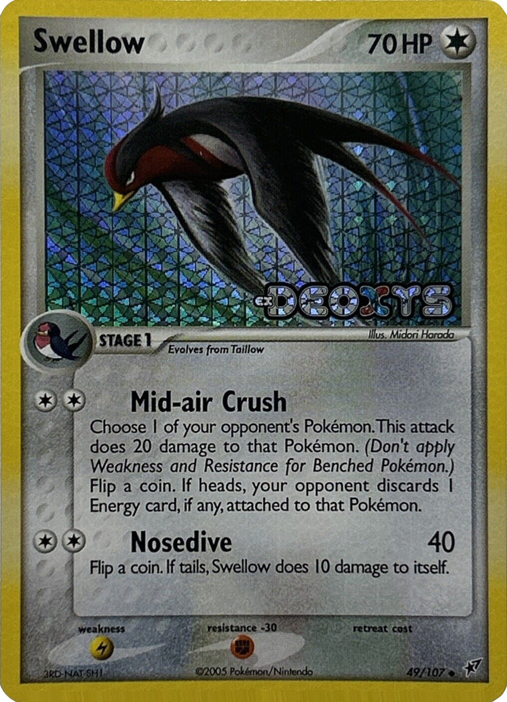 Swellow (49/107) (Stamped) [EX: Deoxys] | Exor Games New Glasgow