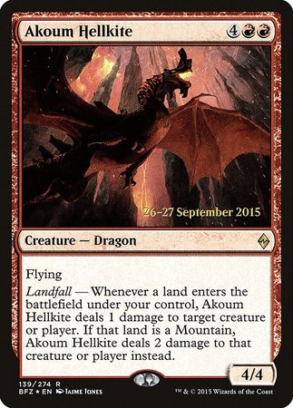 Akoum Hellkite [Battle for Zendikar Promos] | Exor Games New Glasgow