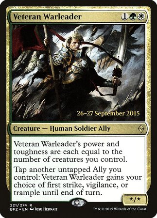 Veteran Warleader [Battle for Zendikar Promos] | Exor Games New Glasgow