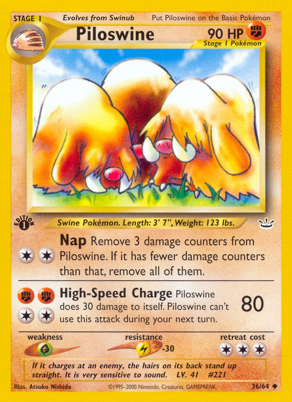 Piloswine (36/64) [Neo Revelation 1st Edition] | Exor Games New Glasgow