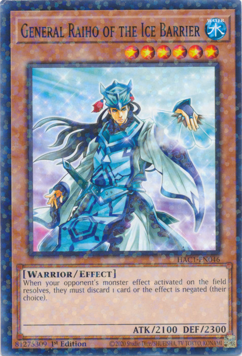 General Raiho of the Ice Barrier (Duel Terminal) [HAC1-EN046] Common | Exor Games New Glasgow