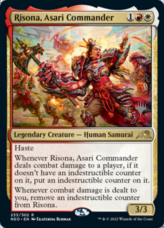 Risona, Asari Commander (Promo Pack) [Kamigawa: Neon Dynasty Promos] | Exor Games New Glasgow