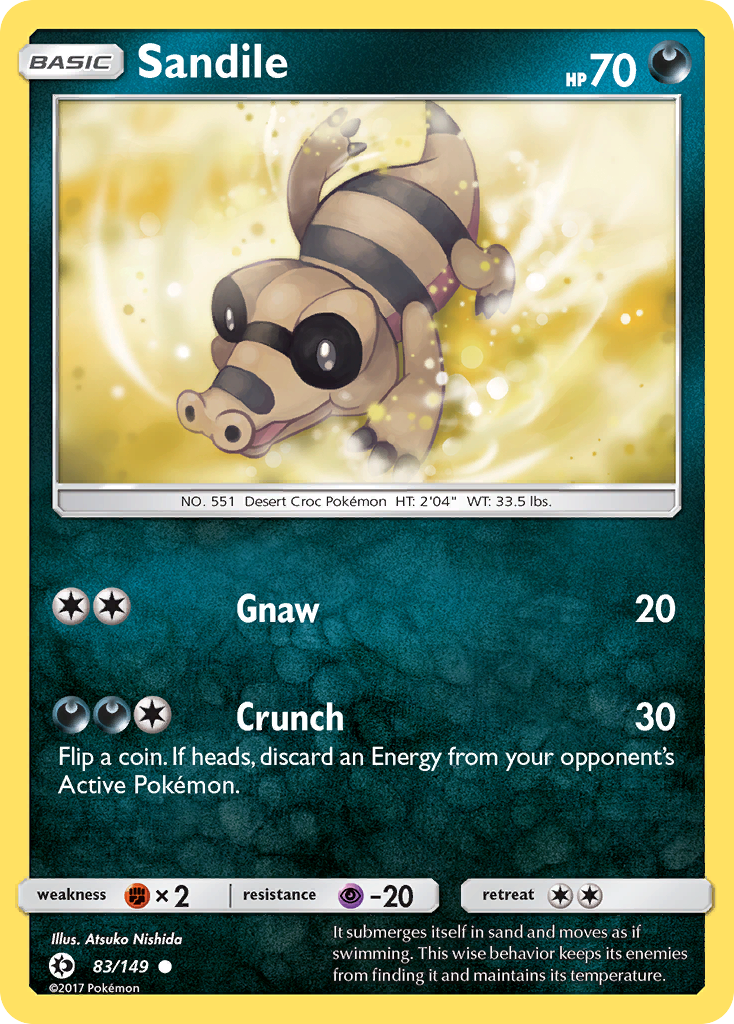 Sandile (83/149) [Sun & Moon: Base Set] | Exor Games New Glasgow