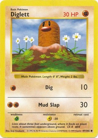 Diglett (47/102) [Base Set Shadowless Unlimited] | Exor Games New Glasgow