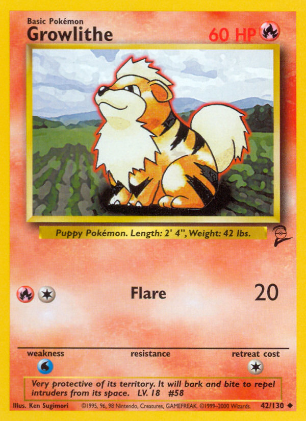 Growlithe (42/130) [Base Set 2] | Exor Games New Glasgow