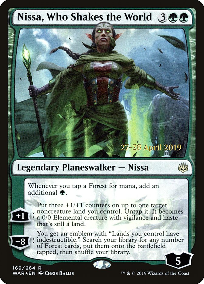 Nissa, Who Shakes the World  [War of the Spark Prerelease Promos] | Exor Games New Glasgow