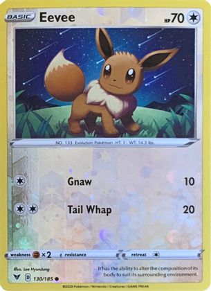 Eevee (130/185) (Reverse Cosmos Holo) [Sword & Shield: Vivid Voltage] | Exor Games New Glasgow