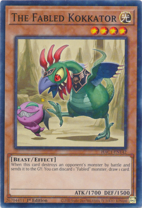 The Fabled Kokkator (Duel Terminal) [HAC1-EN142] Common | Exor Games New Glasgow