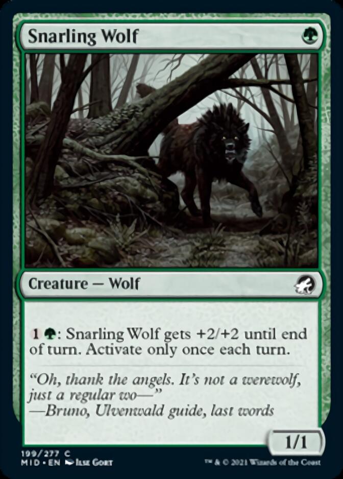 Snarling Wolf [Innistrad: Midnight Hunt] | Exor Games New Glasgow