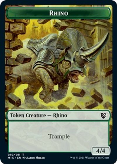 Rhino // Wolf Double-sided Token [Innistrad: Midnight Hunt Commander] | Exor Games New Glasgow