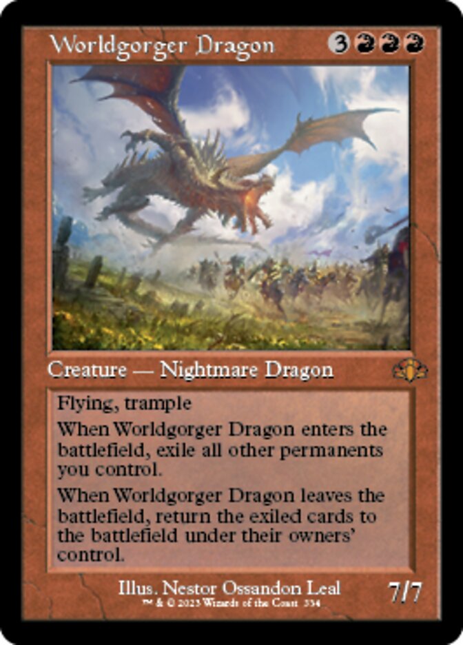 Worldgorger Dragon (Retro) [Dominaria Remastered] | Exor Games New Glasgow