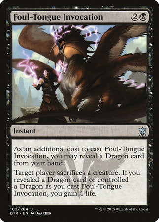Foul-Tongue Invocation [Dragons of Tarkir] | Exor Games New Glasgow