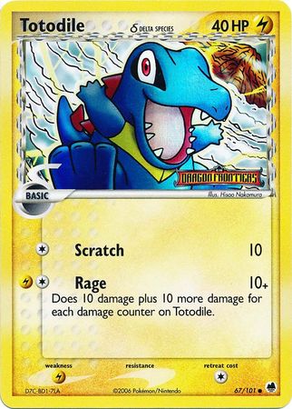 Totodile (67/101) (Delta Species) (Stamped) [EX: Dragon Frontiers] | Exor Games New Glasgow