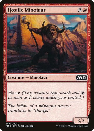 Hostile Minotaur [Core Set 2019] | Exor Games New Glasgow