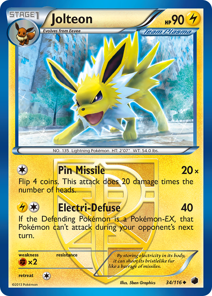 Jolteon (34/116) [Black & White: Plasma Freeze] | Exor Games New Glasgow