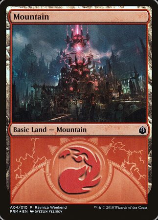 Mountain - Izzet (A04) [GRN Ravnica Weekend] | Exor Games New Glasgow