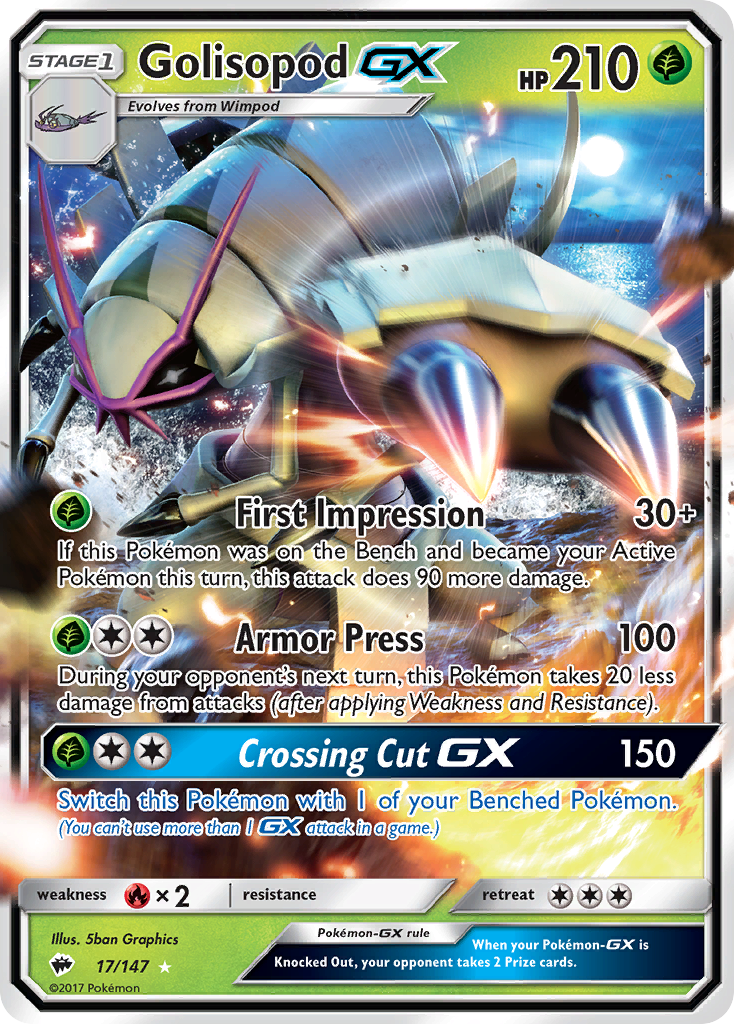 Golisopod GX (17/147) [Sun & Moon: Burning Shadows] | Exor Games New Glasgow