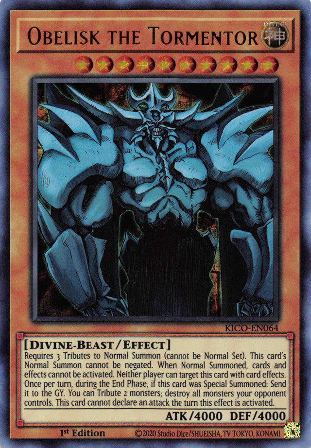 Obelisk the Tormentor (Ultra Pharaoh's Rare) [KICO-EN064] Ultra Pharaoh’s Rare | Exor Games New Glasgow