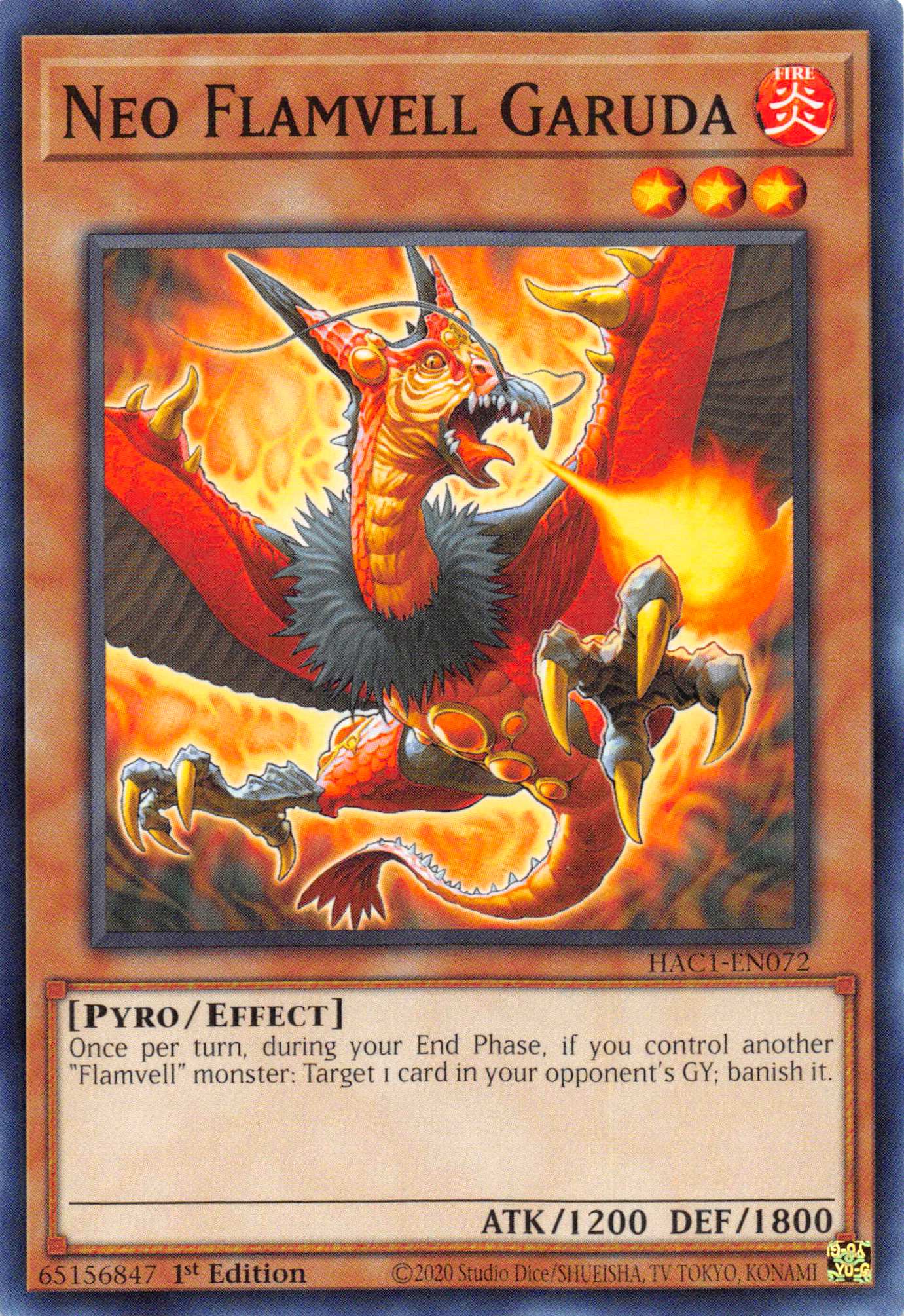 Neo Flamvell Garuda (Duel Terminal) [HAC1-EN072] Parallel Rare | Exor Games New Glasgow