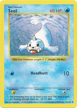 Seel (41/102) [Base Set Shadowless Unlimited] | Exor Games New Glasgow