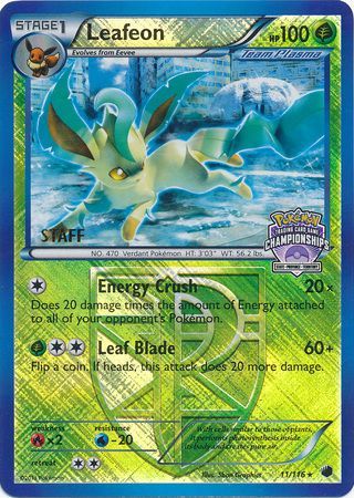 Leafeon (11/116) (States Championship Promo Staff) [Black & White: Plasma Freeze] | Exor Games New Glasgow