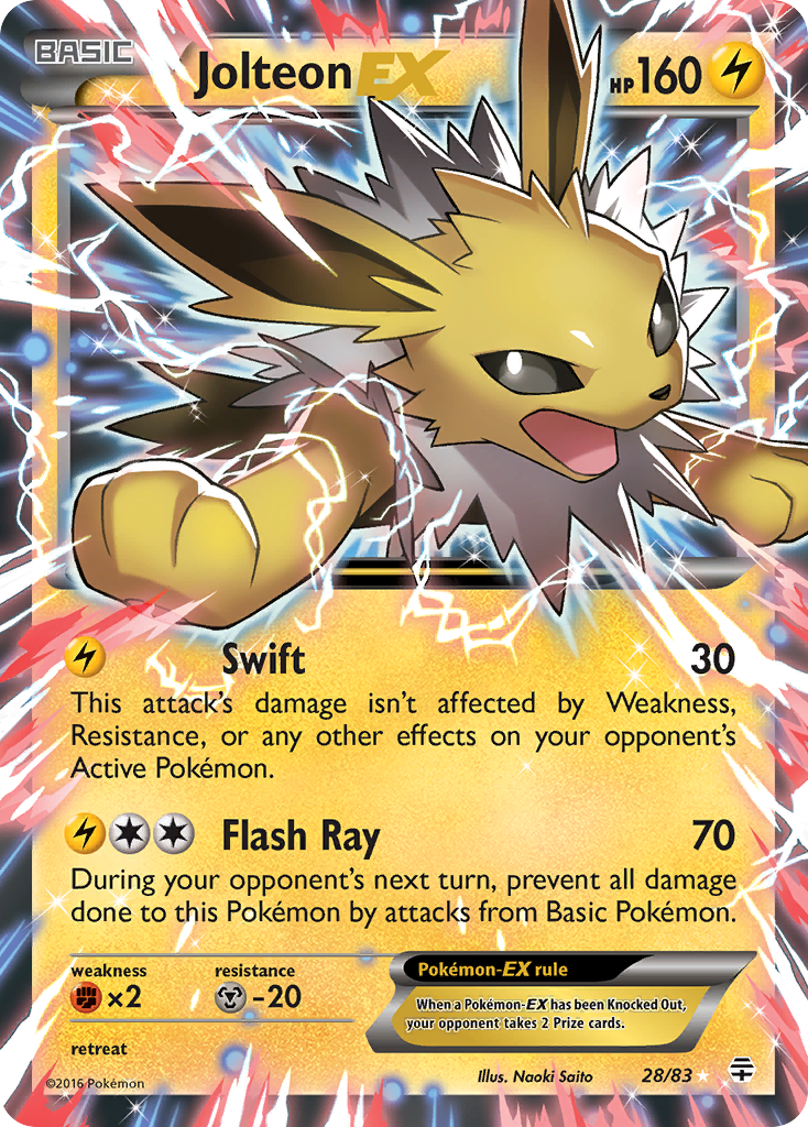 Jolteon EX (28/83) [XY: Generations] | Exor Games New Glasgow