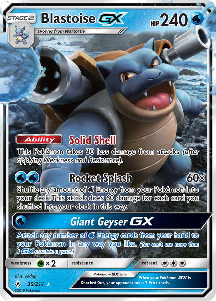 Blastoise GX (35/214) [Sun & Moon: Unbroken Bonds] | Exor Games New Glasgow