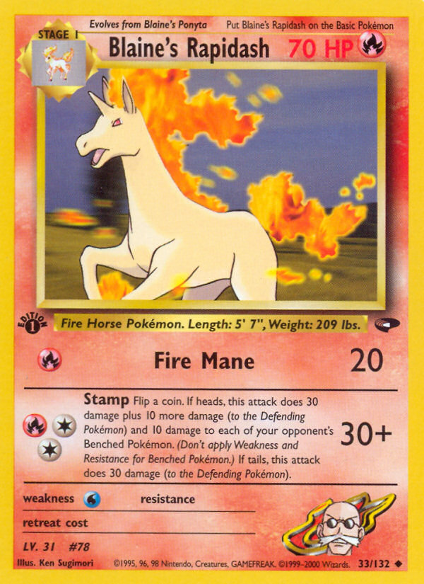 Blaine's Rapidash (33/132) [Gym Challenge 1st Edition] | Exor Games New Glasgow