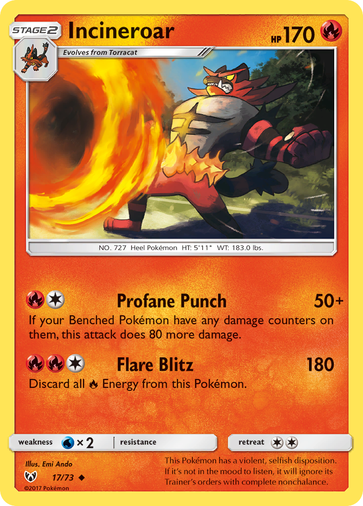 Incineroar (17/73) [Sun & Moon: Shining Legends] | Exor Games New Glasgow