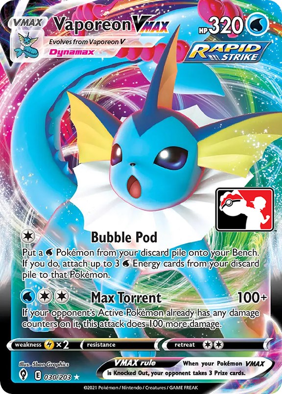 Vaporeon VMAX (030/203) [Prize Pack Series One] | Exor Games New Glasgow