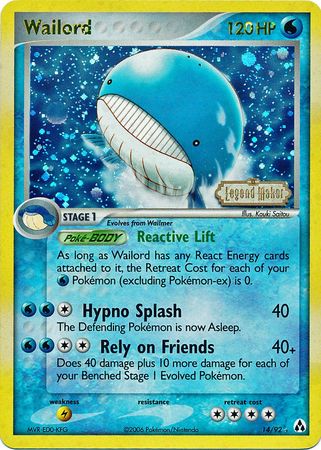 Wailord (14/92) (Stamped) [EX: Legend Maker] | Exor Games New Glasgow