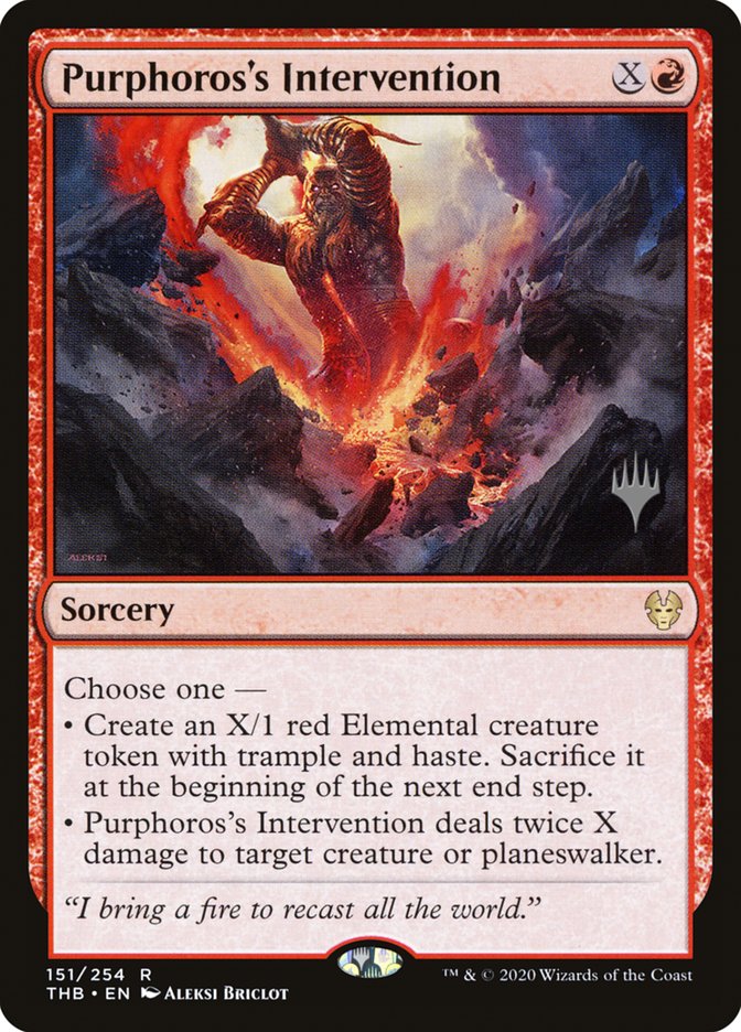 Purphoros's Intervention (Promo Pack) [Theros Beyond Death Promos] | Exor Games New Glasgow