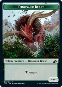 Dinosaur Beast // Human Soldier (004) Double-sided Token [Ikoria: Lair of Behemoths Tokens] | Exor Games New Glasgow