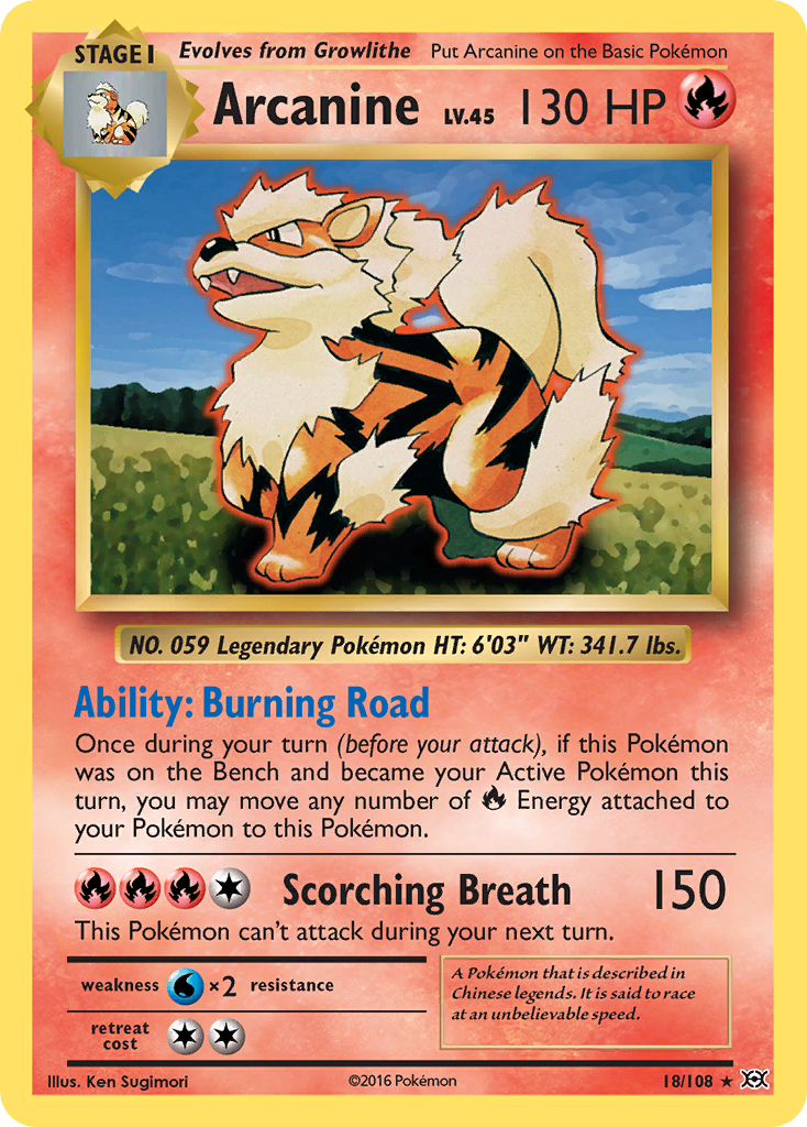 Arcanine (18/108) [XY: Evolutions] | Exor Games New Glasgow