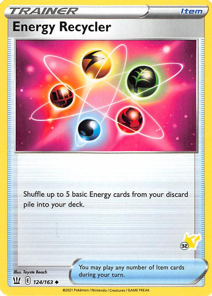 Energy Recycler (124/163) (Pikachu Stamp #32) [Battle Academy 2022] | Exor Games New Glasgow