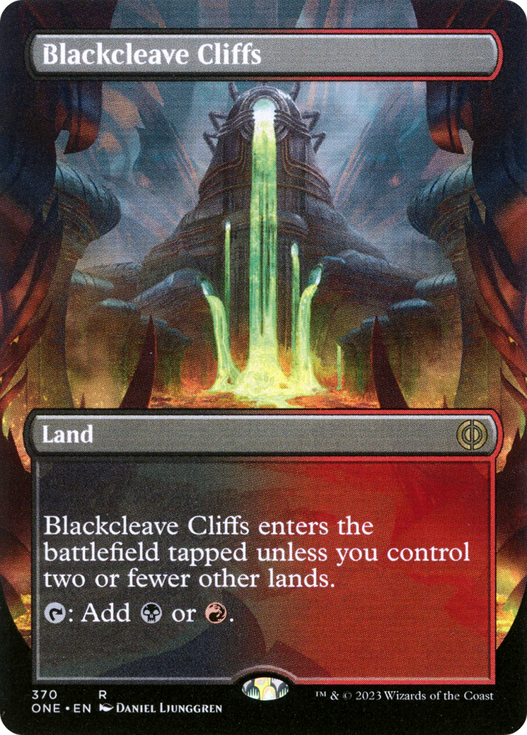 Blackcleave Cliffs (Borderless Alternate Art) [Phyrexia: All Will Be One] | Exor Games New Glasgow