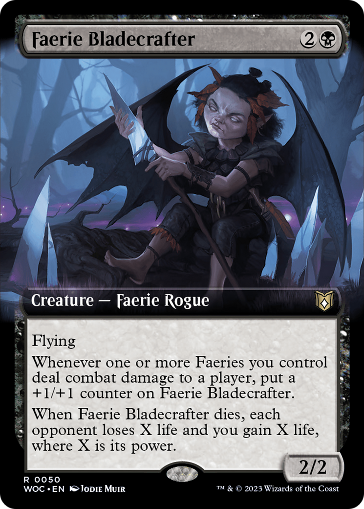 Faerie Bladecrafter (Extended Art) [Wilds of Eldraine Commander] | Exor Games New Glasgow