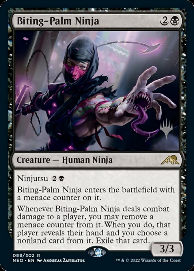 Biting-Palm Ninja (Promo Pack) [Kamigawa: Neon Dynasty Promos] | Exor Games New Glasgow