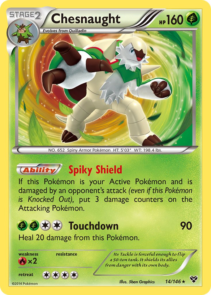 Chesnaught (14/146) (Cosmos Holo) (Blister Exclusive) [XY: Base Set] | Exor Games New Glasgow