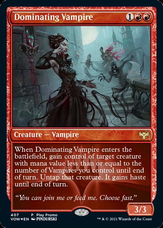 Dominating Vampire (Play Promo) [Innistrad: Crimson Vow Promos] | Exor Games New Glasgow