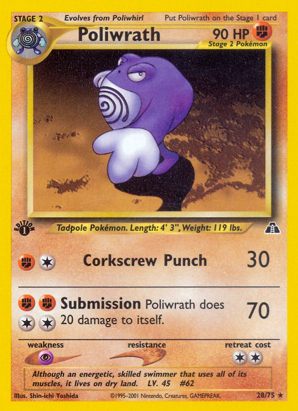 Poliwrath (28/75) [Neo Discovery 1st Edition] | Exor Games New Glasgow