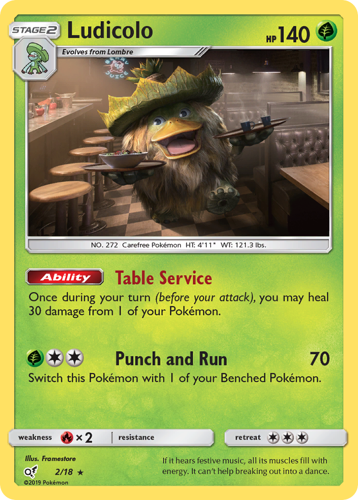 Ludicolo (2/18) [Sun & Moon: Detective Pikachu] | Exor Games New Glasgow