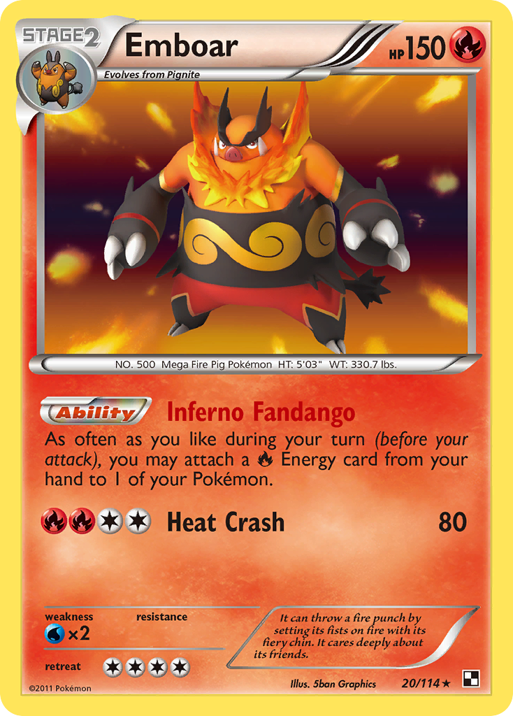 Emboar (20/114) [Black & White: Base Set] | Exor Games New Glasgow