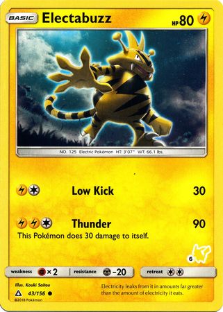 Electabuzz (43/156) (Pikachu Stamp #6) [Battle Academy 2020] | Exor Games New Glasgow