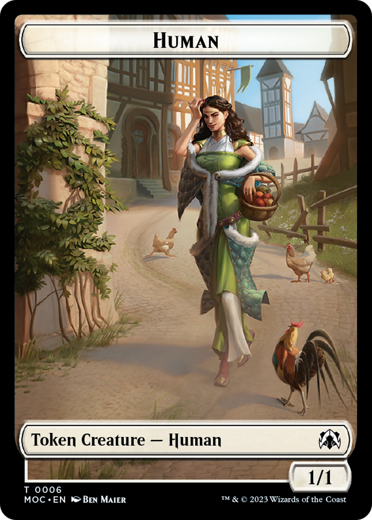 Zombie Knight // Human (6) Double-Sided Token [March of the Machine Commander Tokens] | Exor Games New Glasgow