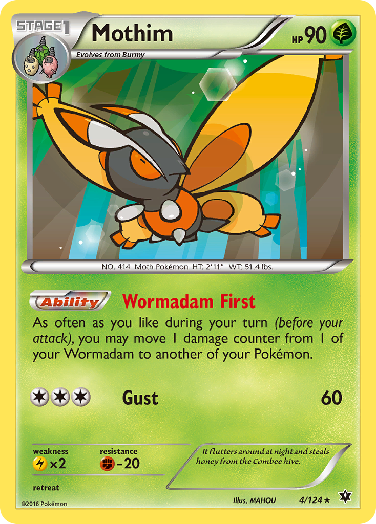 Mothim (4/124) [XY: Fates Collide] | Exor Games New Glasgow