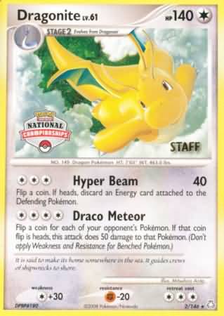 Dragonite (2/146) (National Championship Staff) [Diamond & Pearl: Legends Awakened] | Exor Games New Glasgow