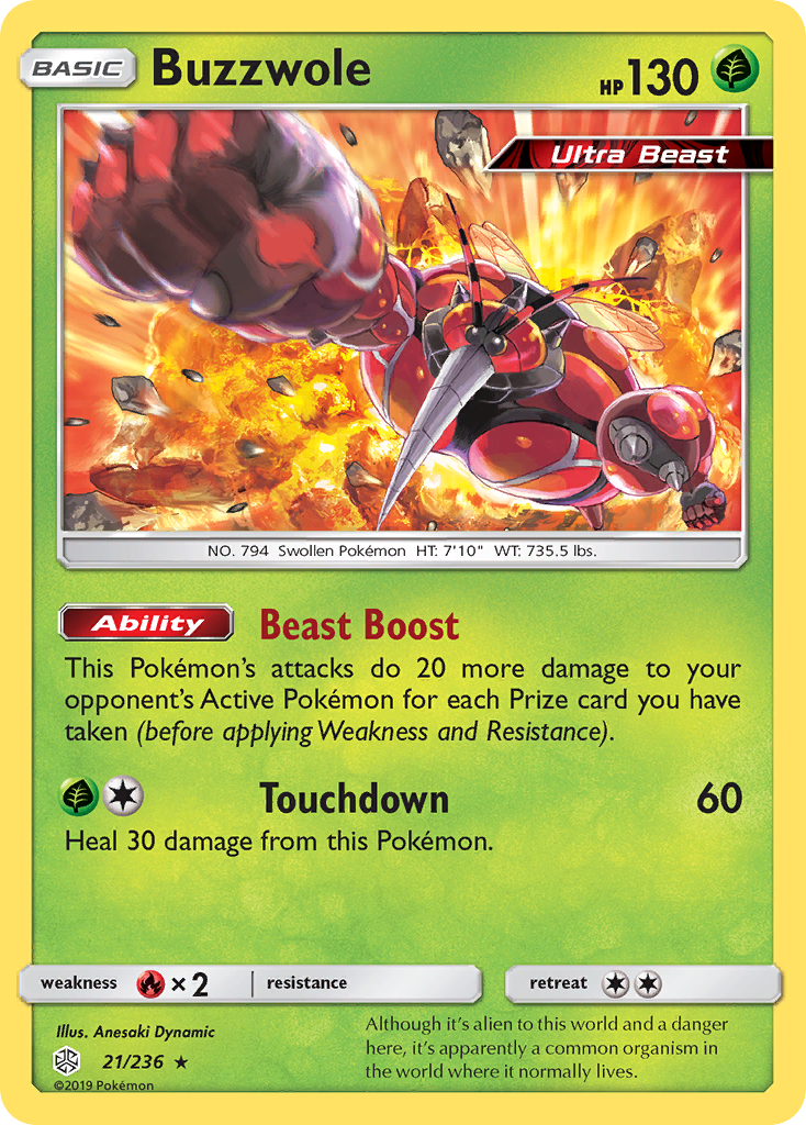 Buzzwole (21/236) [Sun & Moon: Cosmic Eclipse] | Exor Games New Glasgow