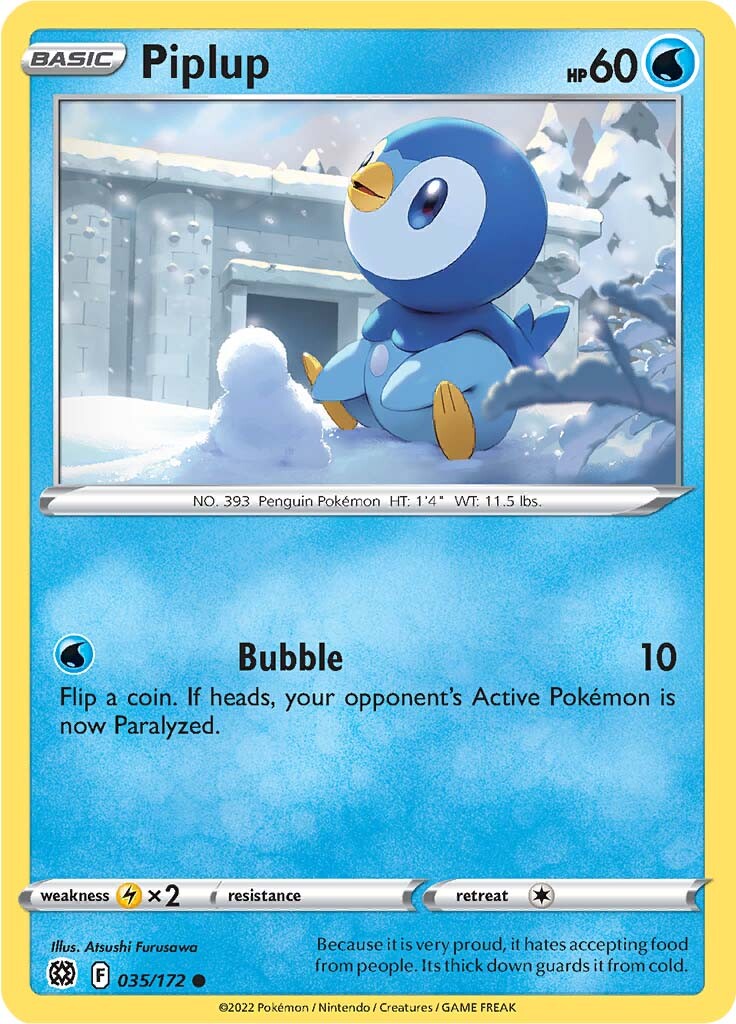 Piplup (035/172) [Sword & Shield: Brilliant Stars] | Exor Games New Glasgow